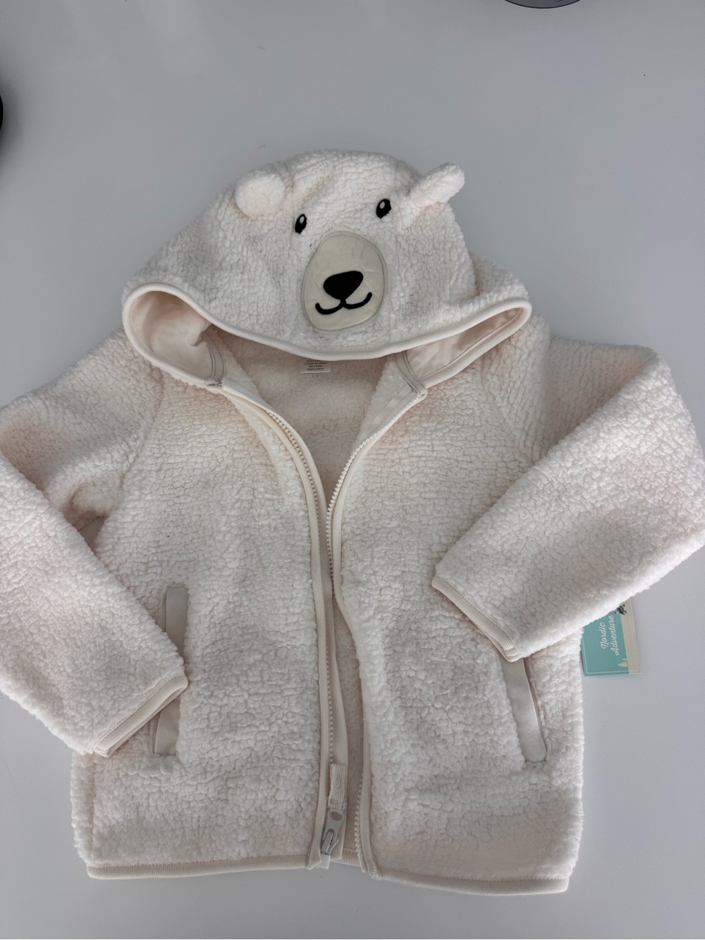 Gymboree Cream Sherpa Bear Hoodie One-Piece